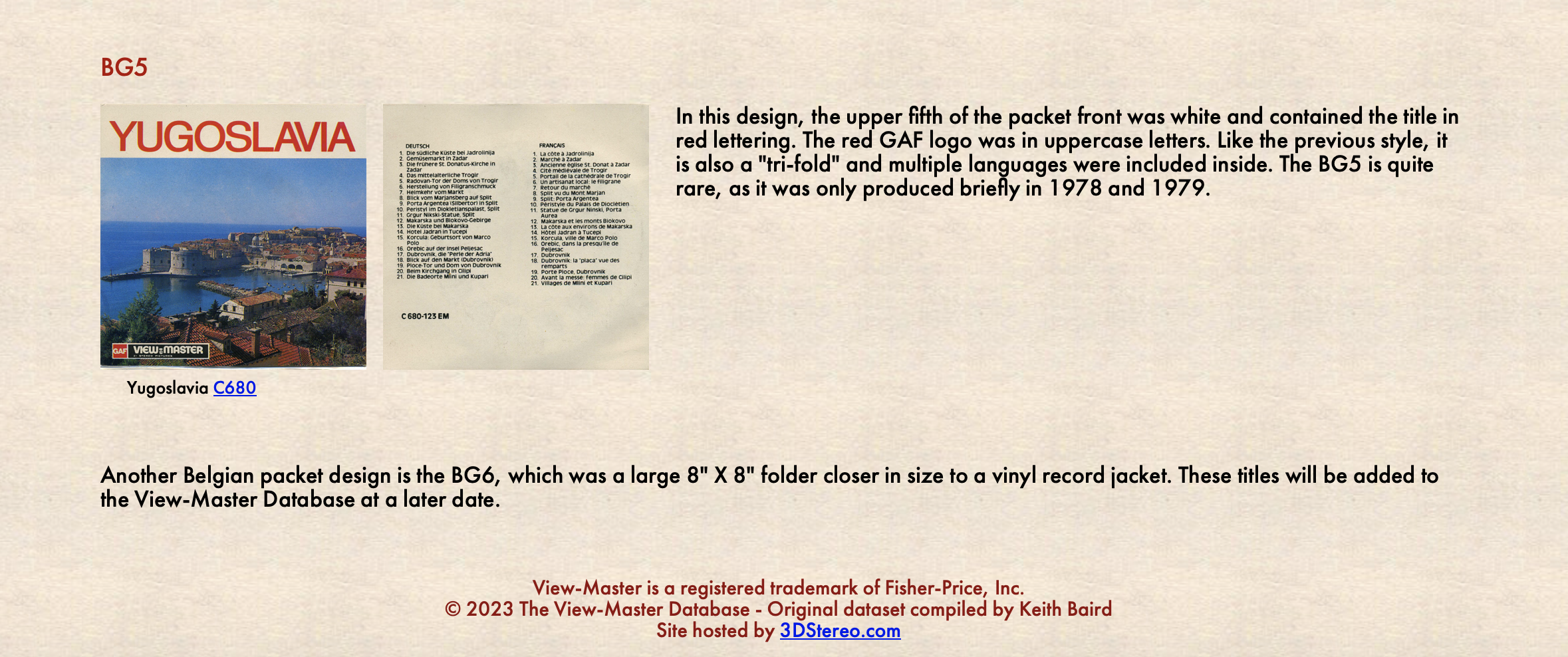 View-Master Packet Identification